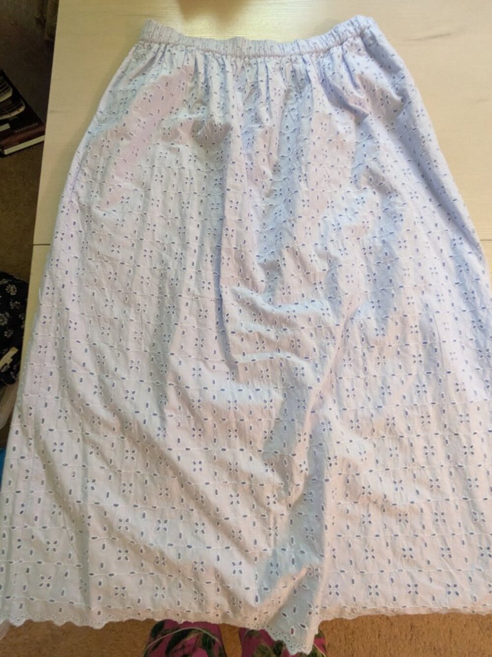 Large Universal Thread Blue Eyelet Skirt - Picture 3 of 6